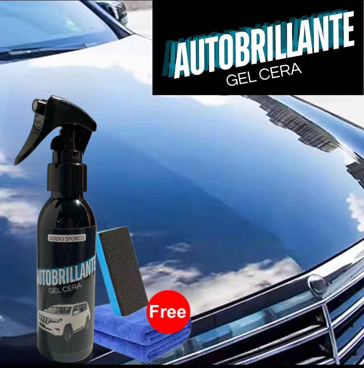 COMPRE 1 Y RECIBA 2 - Cera Liquida Autobrillante 120ML + ESPONJA Y TOALLA DE REGALO